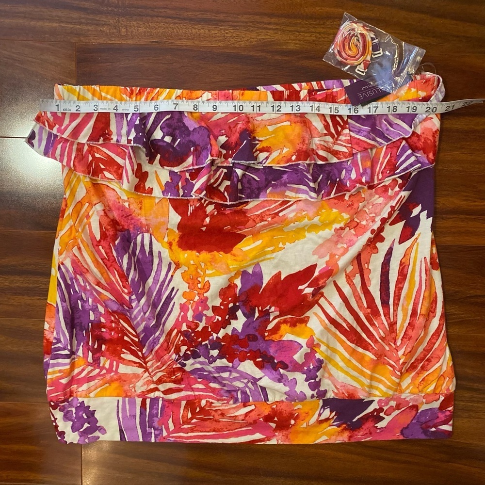 Lane Bryant Cotton Modal tropical Floral top removable straps Plus 18-20 - Picture 3 of 6
